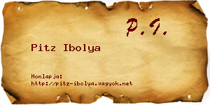 Pitz Ibolya névjegykártya